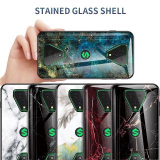 Ốp điện thoại kính marble viền silicon mềm chống sốc Xiaomi BlackShark 3 / 3 Pro