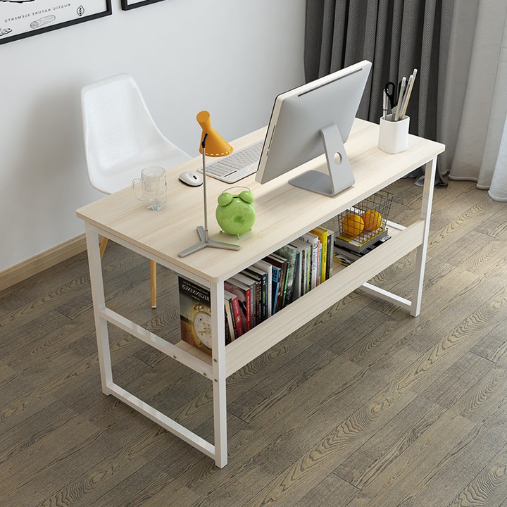 Bàn làm việc I-Table , Bàn liền giá sách dưới gầm I-Table ( mặt bàn rộng , chân bàn cứng cáp ) KT 100cm