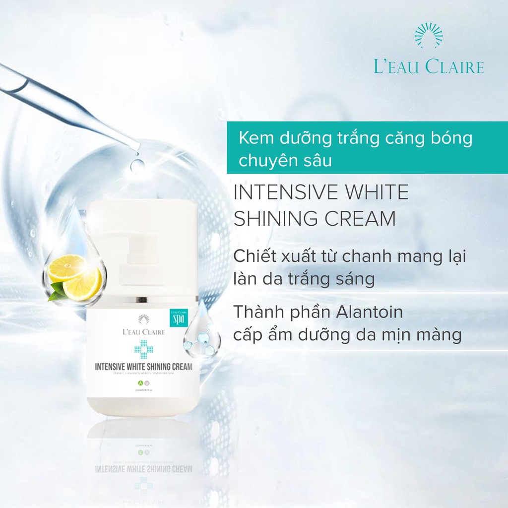 Kem dưỡng trắng sáng làm đều màu da L'eau Claire Intensive White Shining Cream 250ml