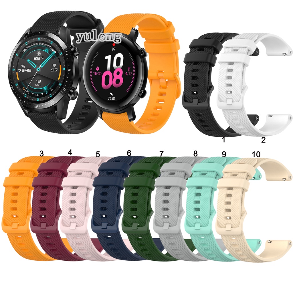 Dây Đeo Bằng Silicone 20mm 22mm Cho Đồng Hồ Huawei GT2 Pro GT3 GT 2 3 2e 42mm 43mm 46mm