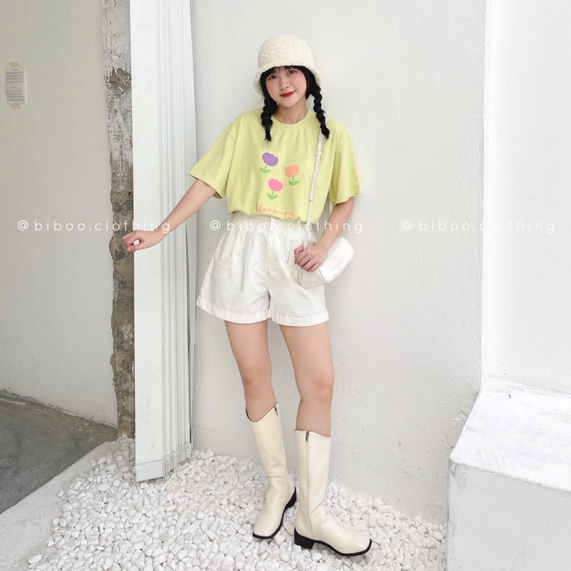 BIBOO - Áo thun tay ngắn in hình BLOOMING