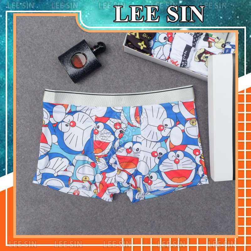 Combo 4 Quần sịp hoạt hình hàng cao cấp, quần lót nam doremon co giãn 4 chiều thoáng mát khử khuẩn - Leesin