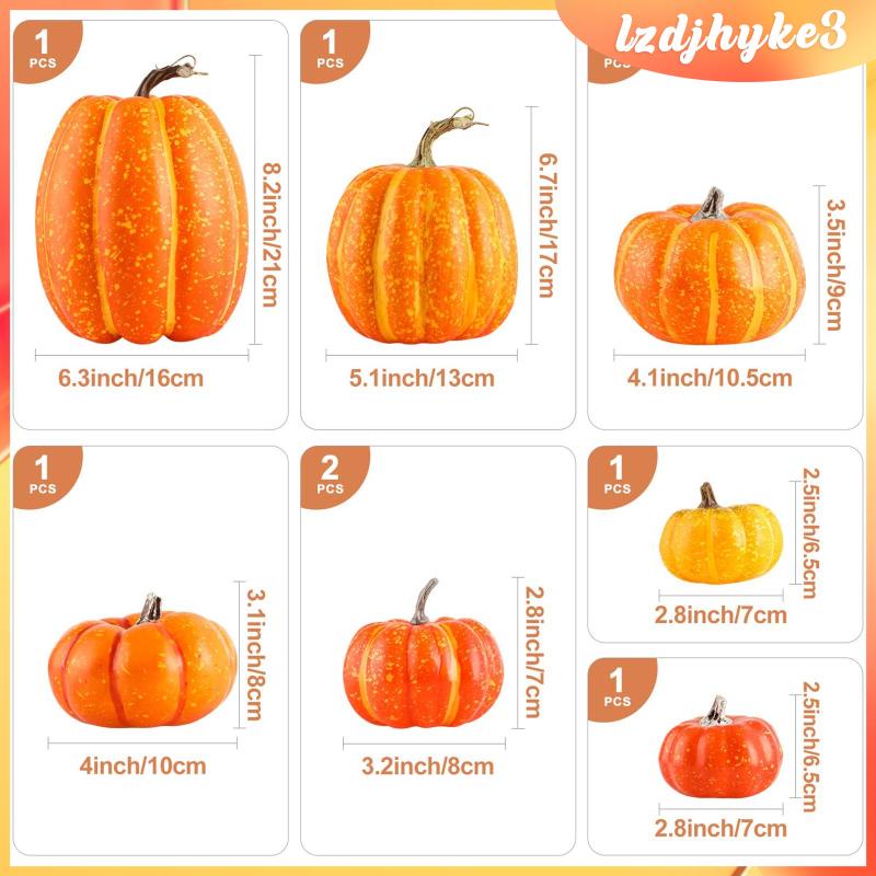 Set 8 Bí Ngô Nhân Tạo Trang Trí Halloween