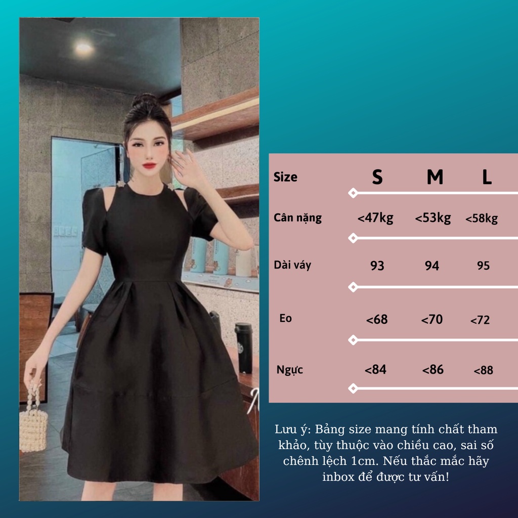 Đầm thiết kế, đầm dáng xòe dập vân 3D nổi chiết eo xinh xắn
