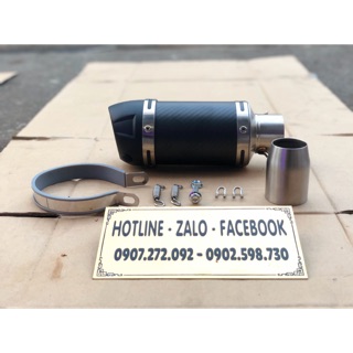 [HOẢ TỐC HCM] pô leovince carbon ngắn đít nhựa kèm phụ kiện