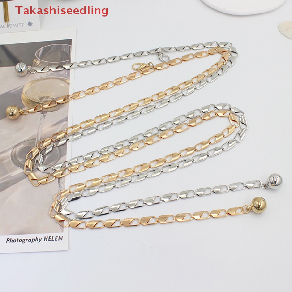 (Takashiseedling) Chuỗi Dây Xích Đeo Thắt Lưng Bằng Kim Loại Có Thể Điều Chỉnh Trang Trí Bikini Thời Trang Cho Nữ