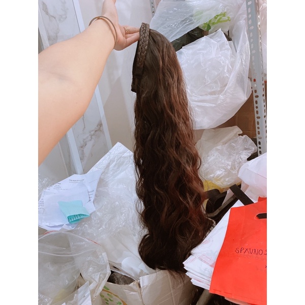 [Mã FAMARAL1 giảm 10K đơn 50K]băng đô bính tết rít 3/4 tóc giả thẳng cúp cao cấp