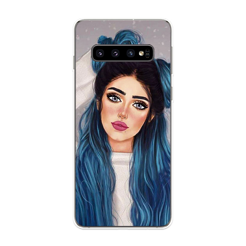 Samsung Galaxy S9 S9+ S10 S10+ Plus S10e Lite Soft TPU Silicone Phone Case Cover Hand Drawn Beauty 3