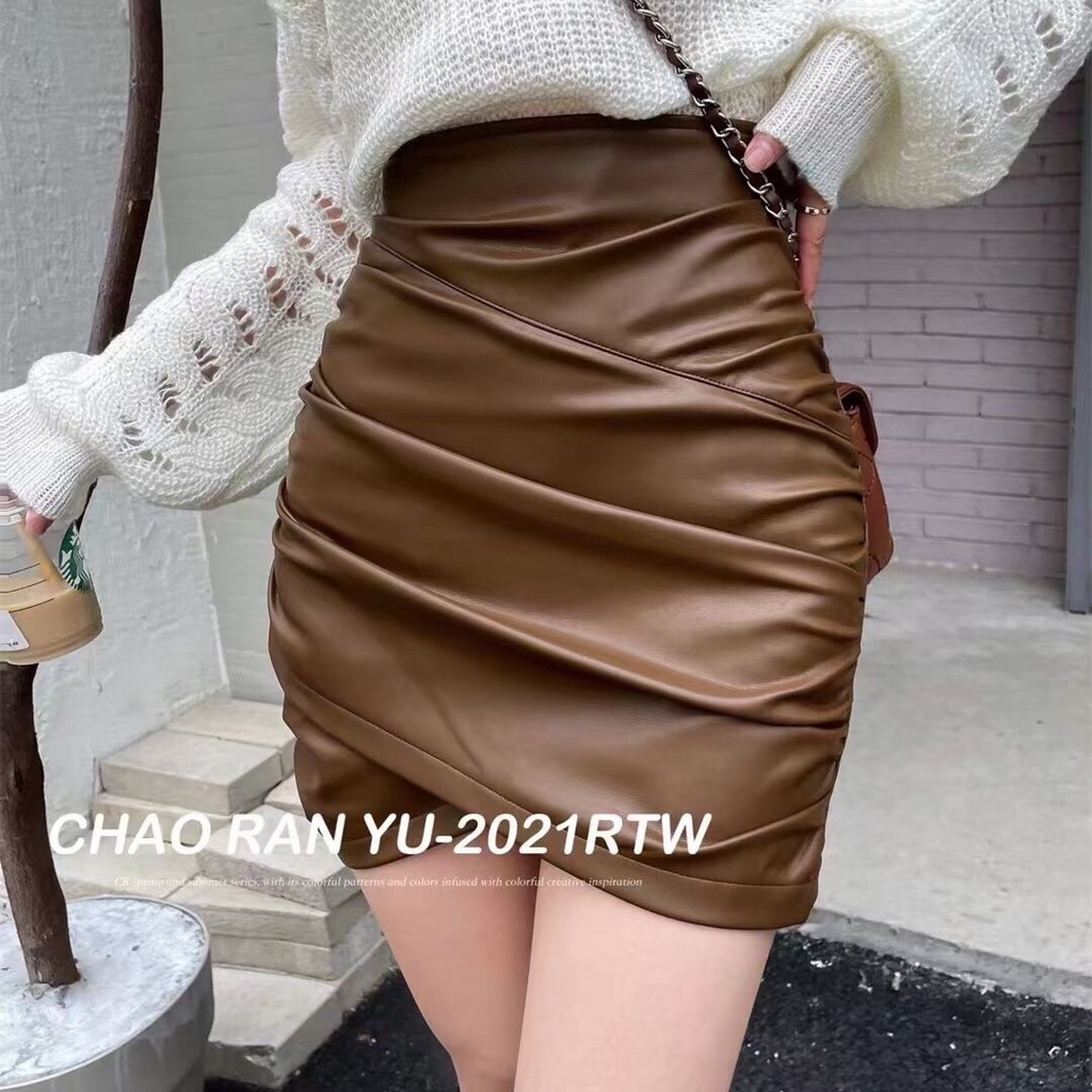 Chân váy da nhúm hàng Quảng Châu Mã 881