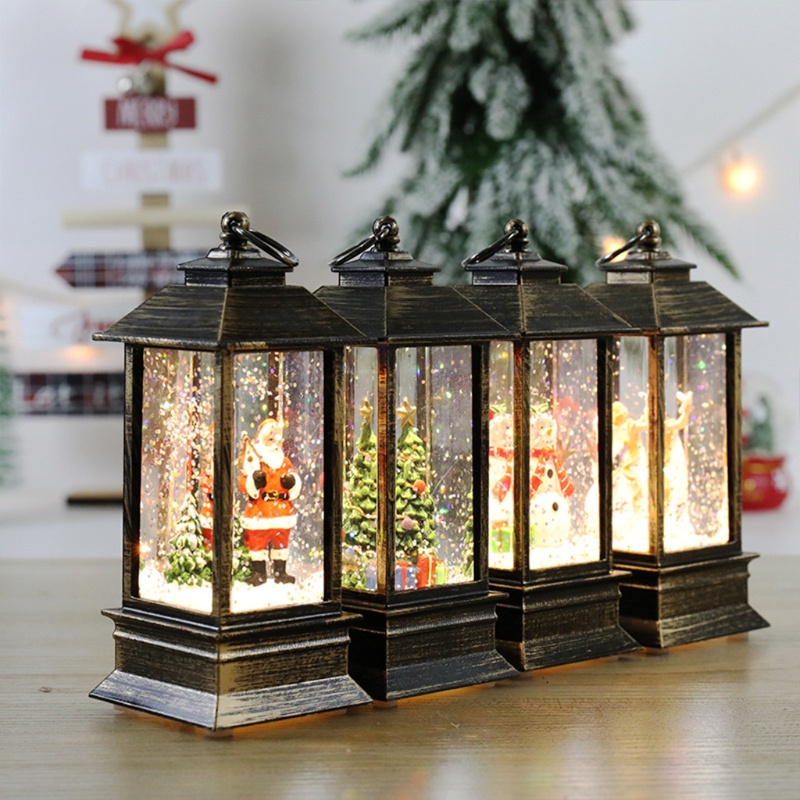 Đèn LED hình quả cầu tuyết/ông già noel/ người tuyết lấp lánh độc đáo trang trí nhà cửa dịp giáng sinh