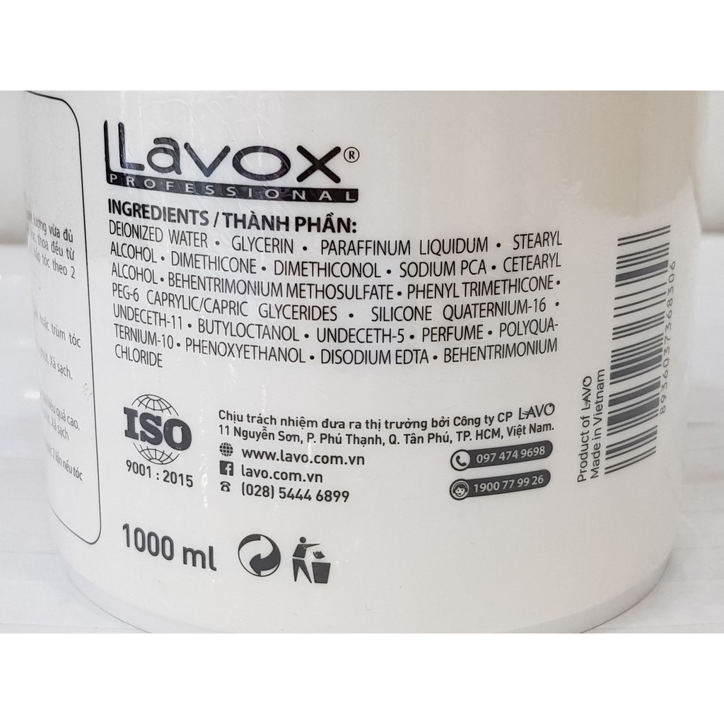 Hấp Dầu Siêu Mềm Mượt Lavox Deep Smoothing Hair Mask 1000ml