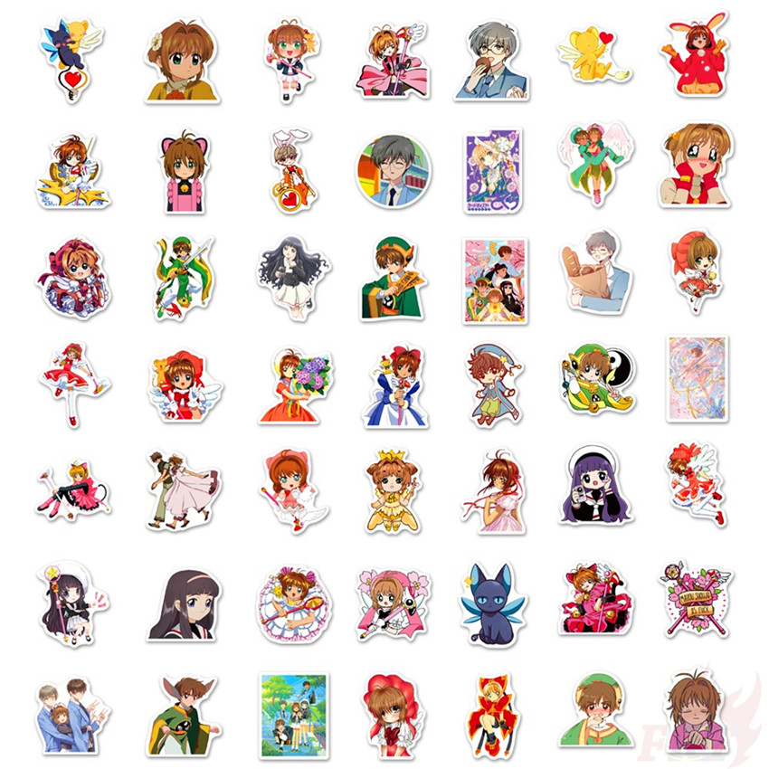 Set 100 Miếng Dán Trang Trí Hình Nhân Vật Sakura Dễ Thương