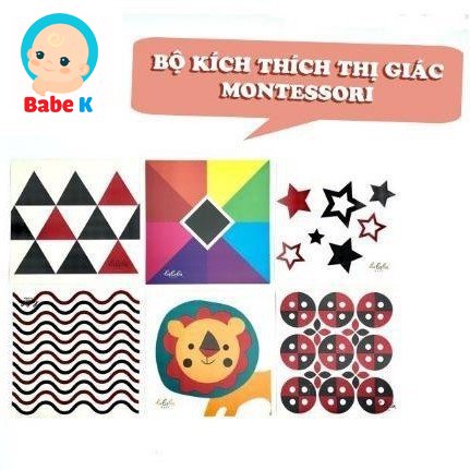 💥Phương Pháp Montessori💥 Bộ thẻ kích thích thị giác cho bé phái triển toàn diện Shop Babe K