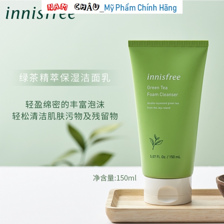 Sữa rửa mặt Innisfree Trà Xanh Green Tea Cleansing Foam 150ml NPP Nam Châu