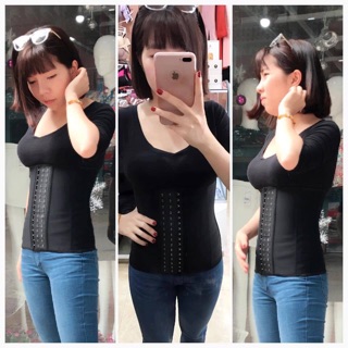 gen nịt bụng latex 9 xương nhập khẩu (kèm video sp)