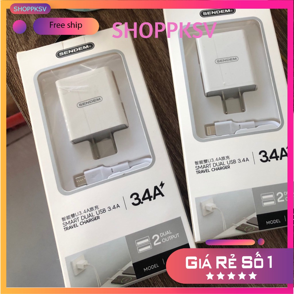 Bộ sạc Ip,ss,op,mi..Hỗ trợ sạc nhanh 3,4 A