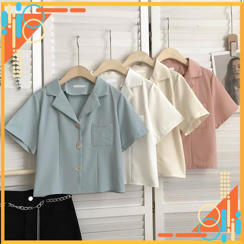 Áo crotop, áo sơ mi crotop, áo sơ mi cổ vest nhiều màu MSP11194 | BigBuy360 - bigbuy360.vn