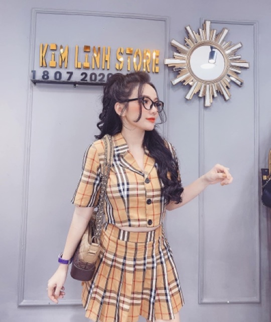Sét vét caro bbr chân váy dập ly | BigBuy360 - bigbuy360.vn