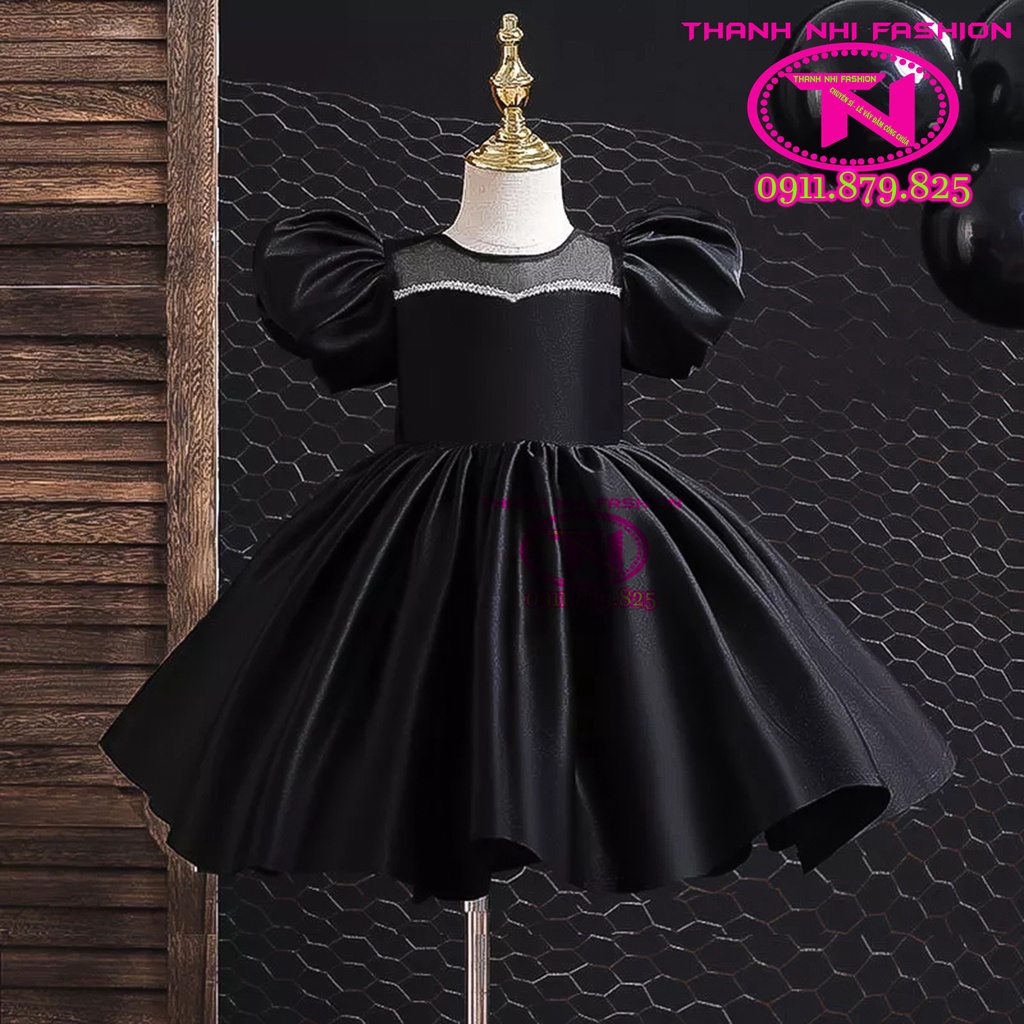 Váy Công Chúa thiết kế màu đen quý phái-Váy bé gái dự tiệc, Sinh nhật, lễ hội hàng Thiết Kế Cao Cấp