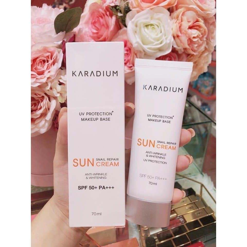 Kem Chống Nắng Karadium Snail Repair Sun Cream SPF 50+ PA +++ - HÀNG CHUẨN AUTH