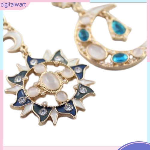 Khuyên Tai Hình Trăng Sao Đính Đá Phong Cách Hàn Quốc Thanh Lịch Dành Cho Nữ