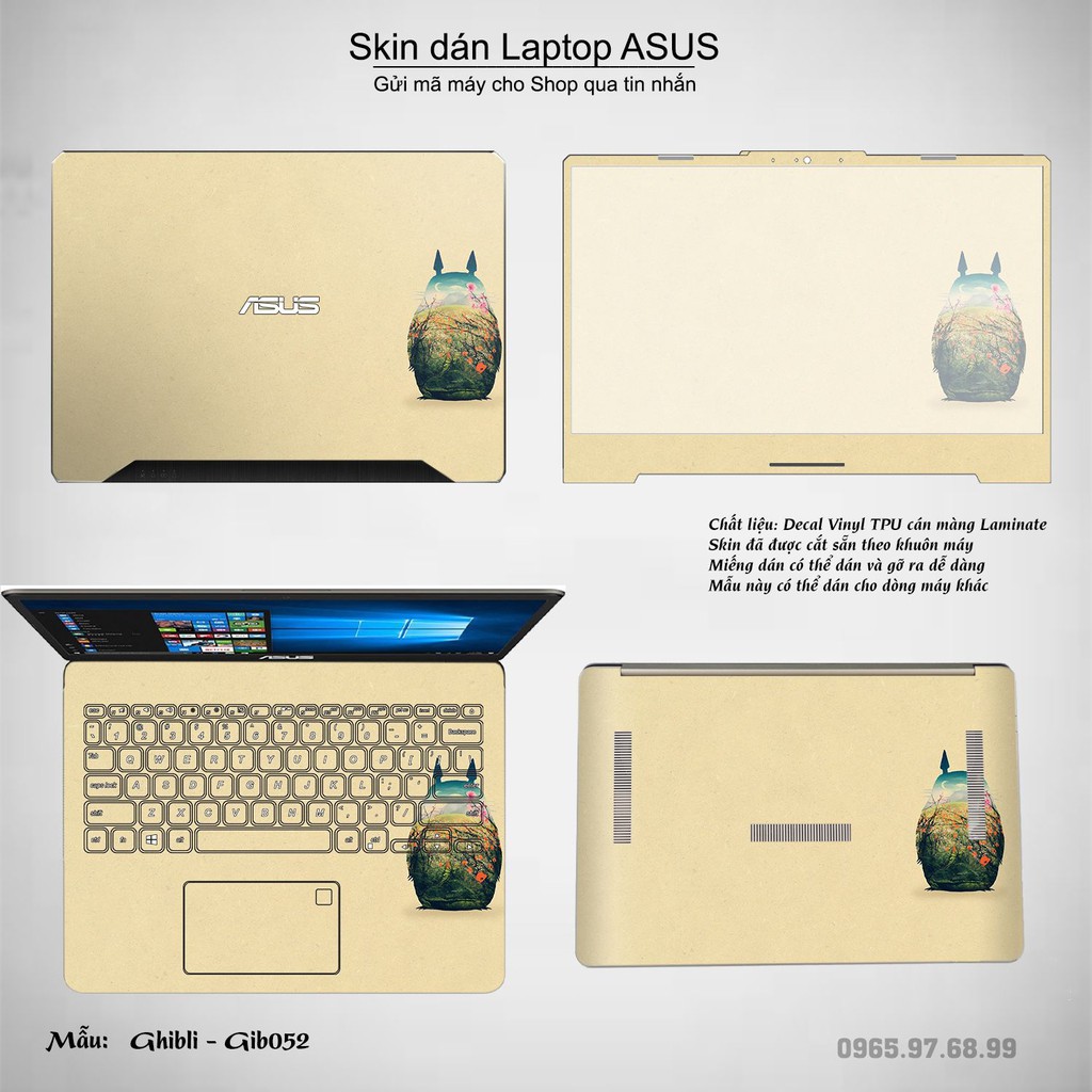 Skin dán Laptop Asus in hình Ghibli photo (inbox mã máy cho Shop)