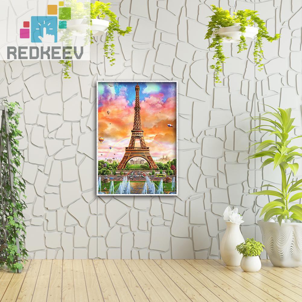 Bộ Tranh Đính Đá 1.13 Tự Làm Hình Tháp Eiffel Độc Đáo
