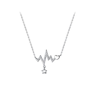 Dây chuyền bạc vòng cổ nữ bạc s925 nhịp tim pha lê giọt nước Cá jewelry DC18
