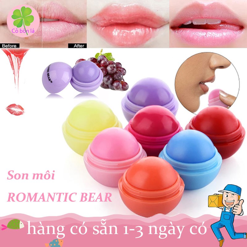 [Mua 2 giảm 4%] Son Dưỡng Môi Romantic Bear Hương Trái Cây Tạo Độ Ẩm Lâu Dài