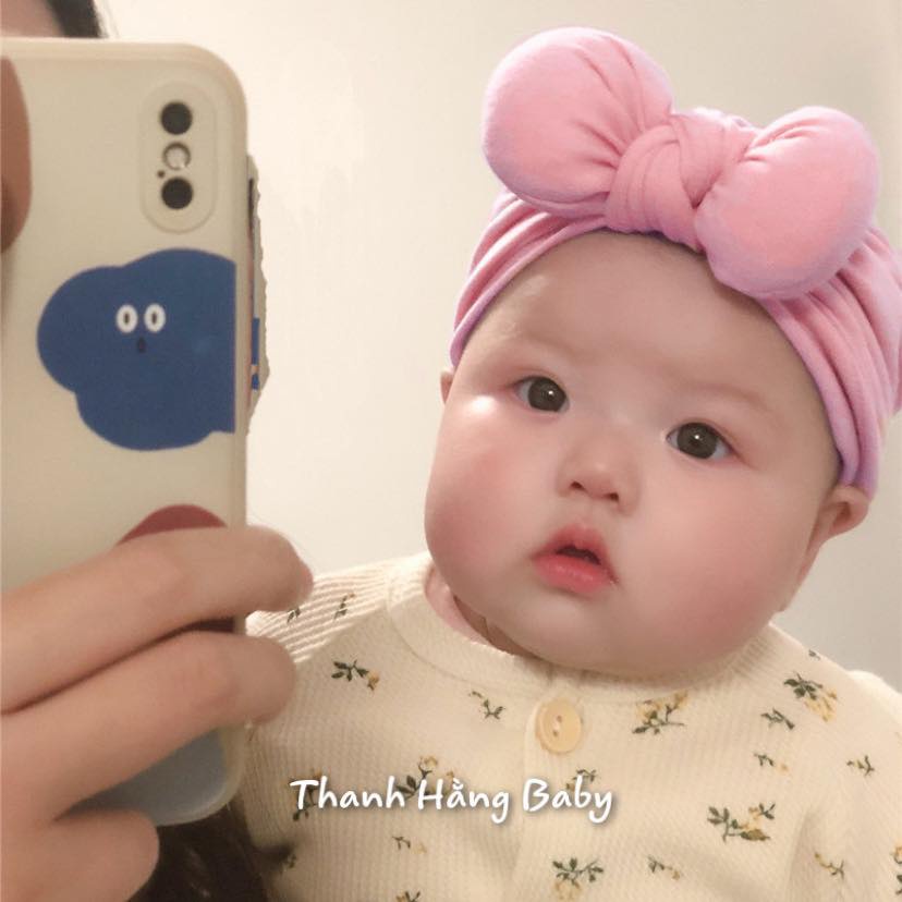 Mũ Turban Cho Bé Gái , Băng Đô Cho Bé Thanh Hằng Baby 0 Đến 1 Tuổi