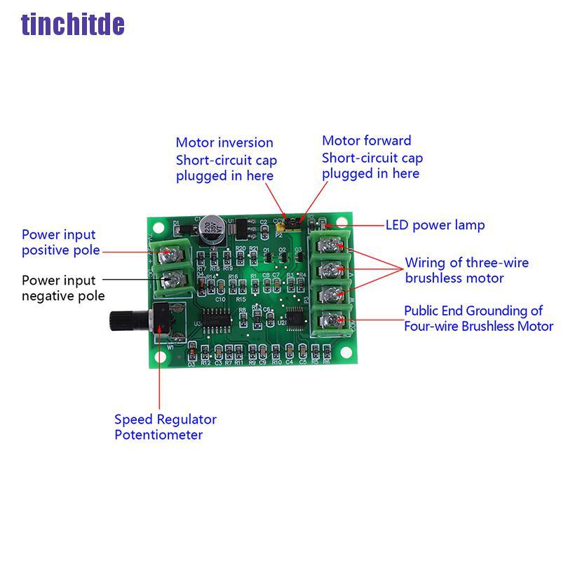 [Tinchitde] 5V 12V Brushless Dc Motor Driver Controller Board For Hard Drive Motor 3/4 Wire [Tin]