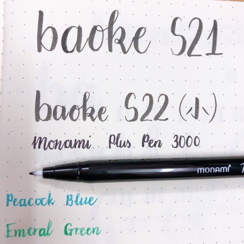 Bút brush calligraphy Baoke 4 cỡ ngòi thư pháp viết chữ Trung đậm nhạt cực đẹp bullet journal