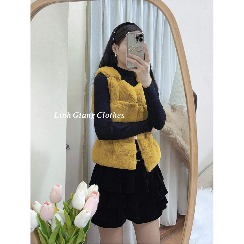 Áo Gile Len Nữ Mix Lông Cừu Yoniclothings - CD128