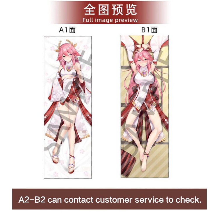Vỏ Gối In Hình Nhân Vật Anime Yae Miko Dakim Sakura Hai Mặt Kích Thước 60x180cm