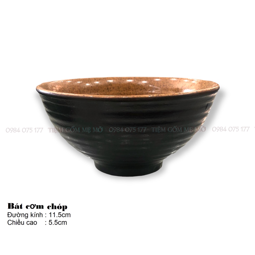 Tô chén Bát cơm men gốm giả vuốt gốm sứ Bát Tràng phong cách Nhật Bản
