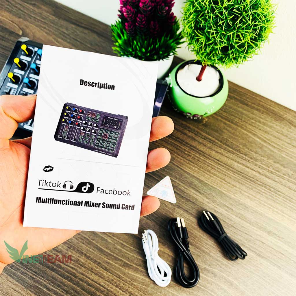 Sound Card thu Âm Livestream VINETTEAM S8 - Bản Tiếng Anh mới nhất 2021✔ Kết Nối Bluetooth✔Auto Tune Đẳng Cấp -DC4170