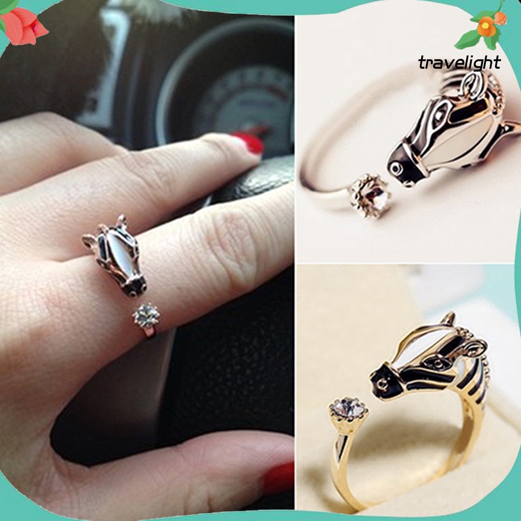 Nhẫn Hình Đầu Ngựa Đính Đá Thời Trang Dành Cho Nữ
