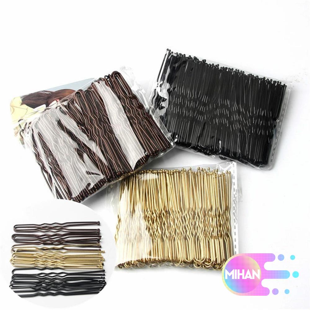 Set 50 kẹp tăm tạo kiểu tóc bằng kim loại thiết kế đơn giản Mihan1