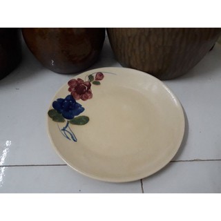 Dĩa lớn 2 bông vẽ thủ công