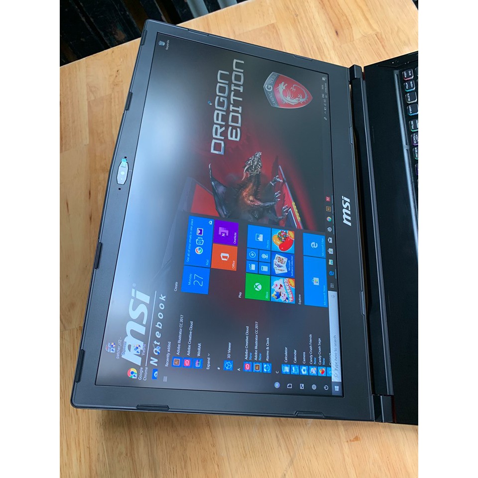 Laptop Gaming MSI GE63 7RD raider, i7 7700HQ, 256G +1T, GTX 1050Ti = 4G, 99% | BigBuy360 - bigbuy360.vn