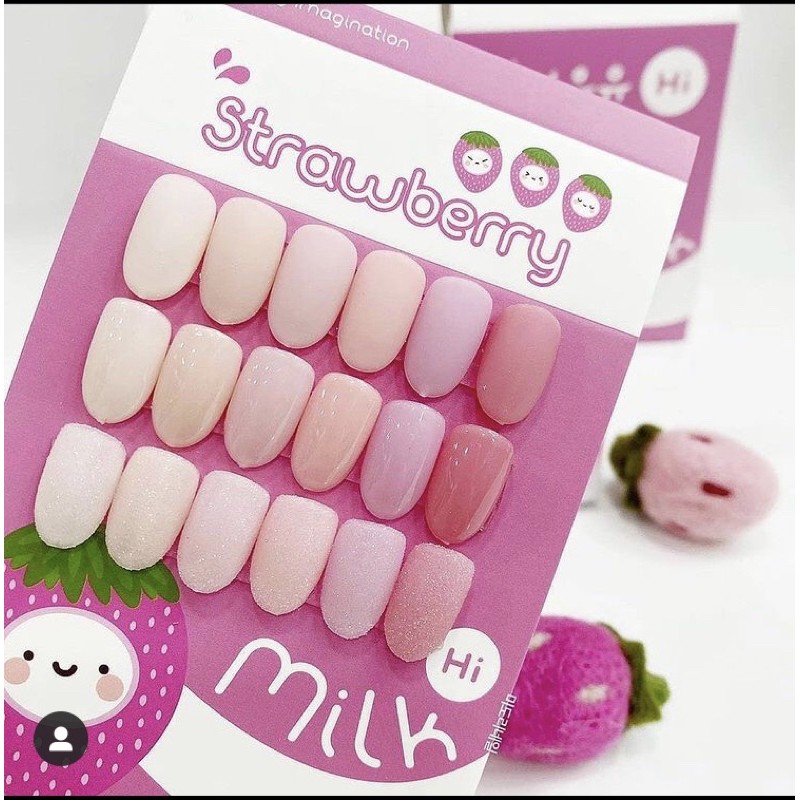♻️Freeship - Chính hãng♻️Bộ sản phẩm sơn thạch cao cấp Hàn Quốc Hi gel collection strawberry milk ( 6 chai)