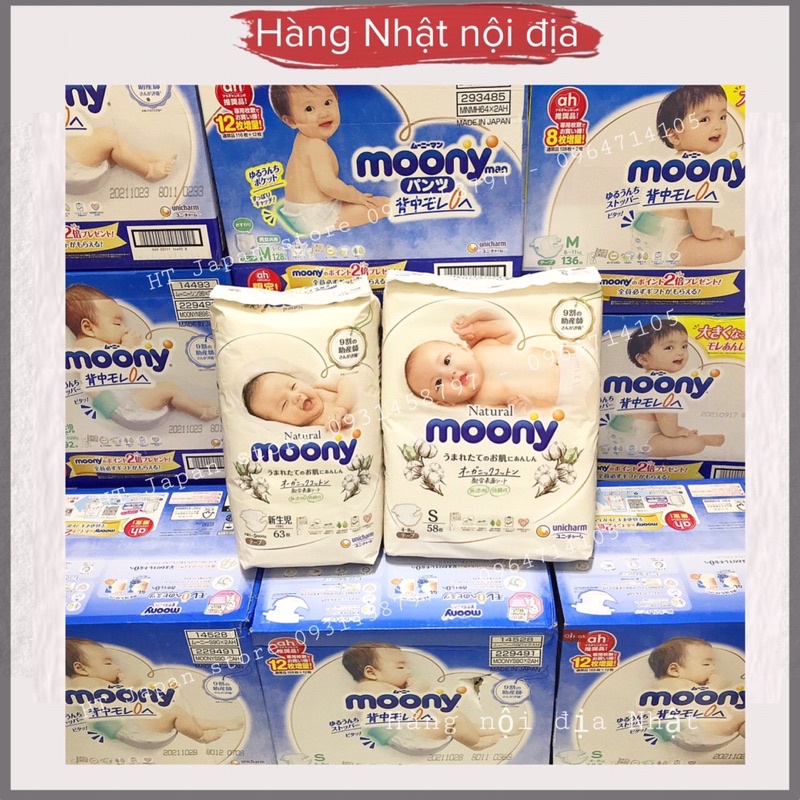 BỈM DÁN/QUẦN MOONY NATURAL NỘI ĐỊA CÁC SIZE Nb90/S84/M64/M58/L54/L44/XL38/XXL26