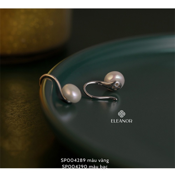 Bông tai nữ ngọc trai nhân tạo Eleanor Accessories chuôi hình móc câu phụ kiện trang sức nhỏ xinh xắn