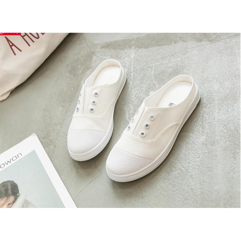 Giầy mọi lười thể thao hở gót (sục vải) giầy slip on vải nữ Hàn Quốc cao cấp  giá rẻ 317 GVNU02