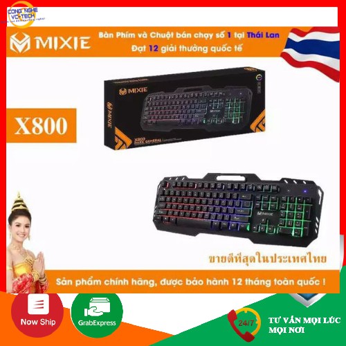 Bàn phím có dây MIXIE X800 có led- bàn phím cơ chơi game blacklight