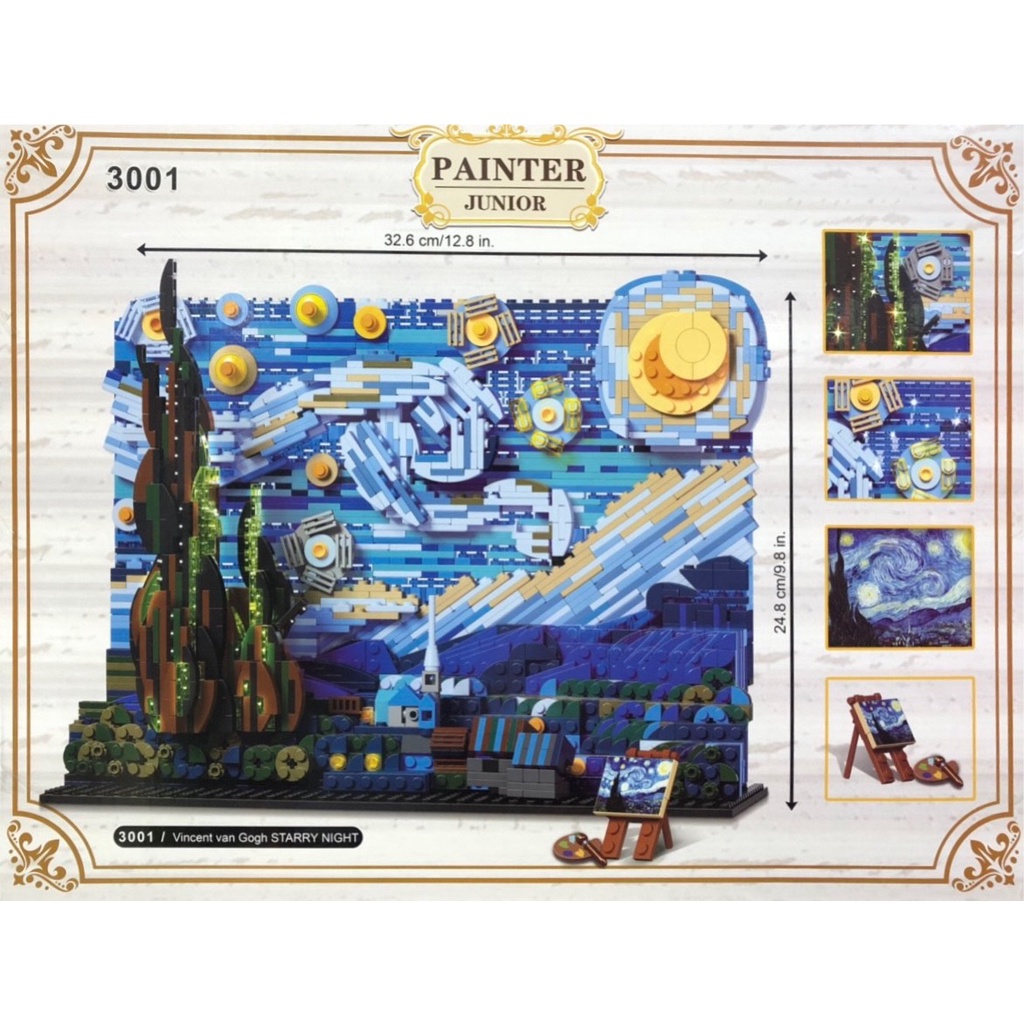 Đồ chơi lắp ráp DK3001 3001 Mô hình Painter Junior bức tranh bầu trời đêm ngàn sao Starry Night