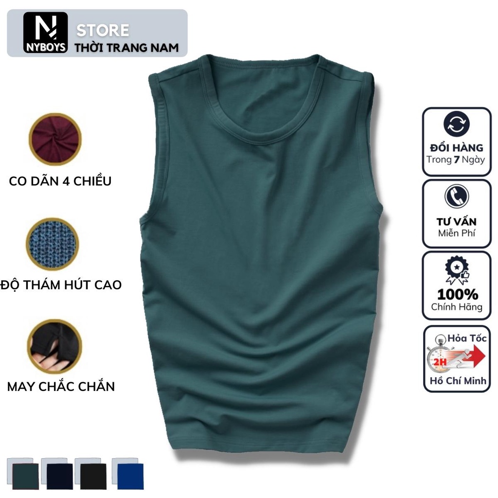Áo Sát Nách Nam Tập Gym Thể Thao Cao Cấp Áo Ba Lỗ Thể Thao Co Dãn Thoáng Mát - 4 Màu