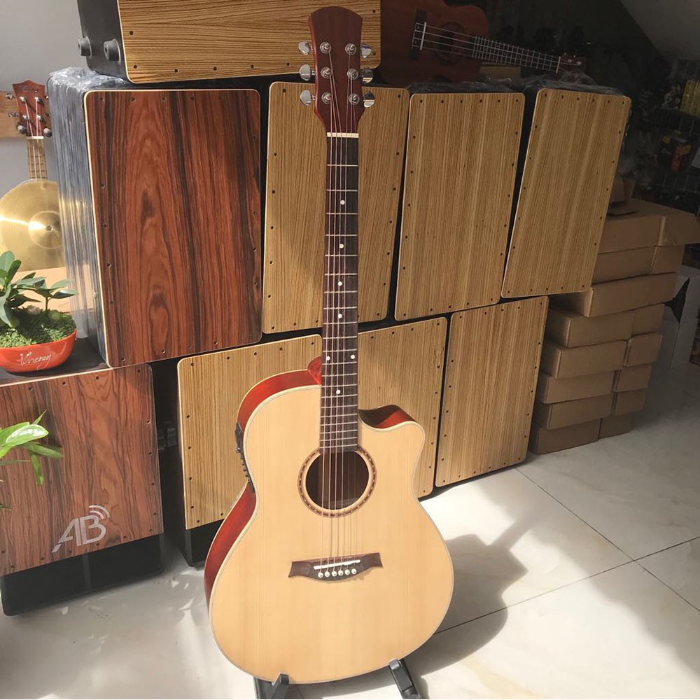 Đàn guitar acoustic SVA2 gắn EQ ra loa - Đàn tập chơi và đi biểu diễn - Tặng phụ kiện và bảo hành 1 năm