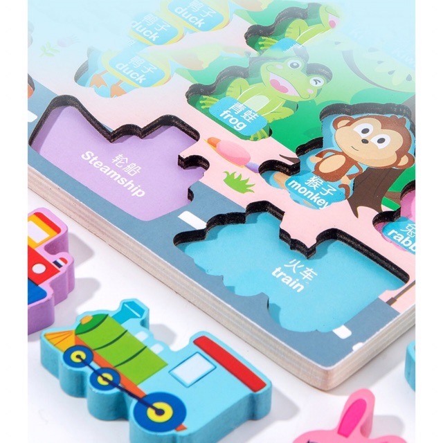 Đồ chơi bảng gỗ thông minh ghép hình câu cá vừa học vừa chơi dành cho các bé