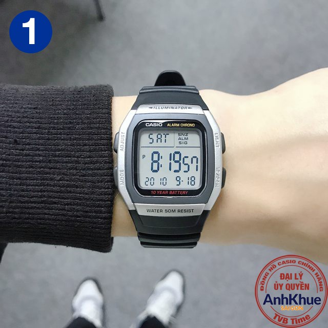Đồng hồ nam dây nhựa Casio Standard chính hãng Anh Khuê W-96 Series | BigBuy360 - bigbuy360.vn
